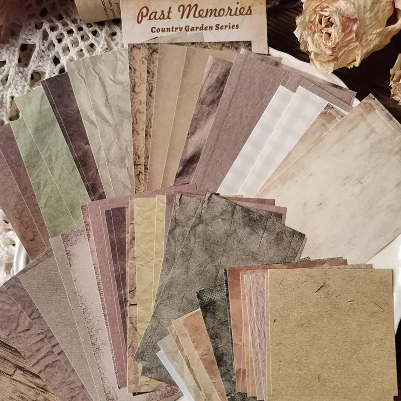 

60pcs/pack Retro Letter Handbook Creative Material Paper Flowers Collage Decorative Sticky Notes