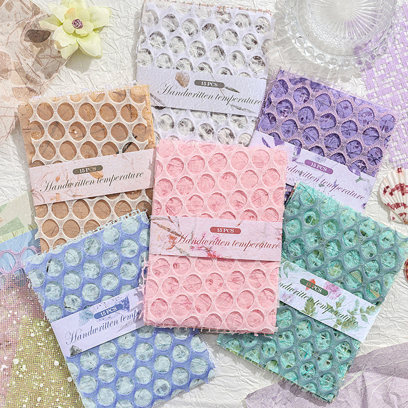 

15 pcs Vintage Mixed Materials Lace paper Decor Scrapbook Materials DIY Photo Album Collage Journal