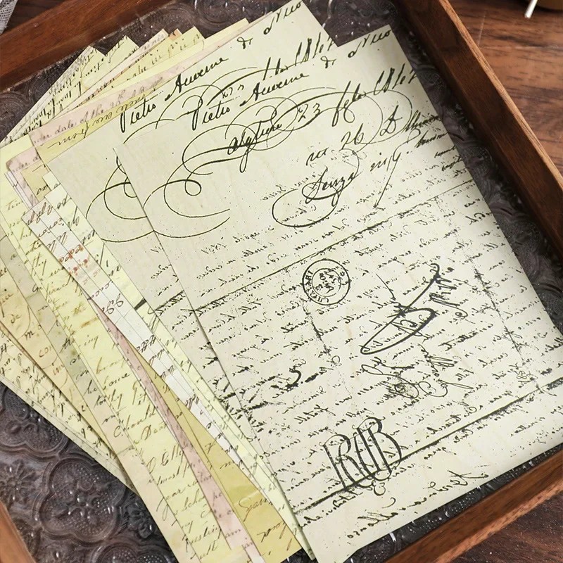 

30 Sheets/pack Retro Classical Letters Maps Roses Literary Scrapbook Junk Journal Decorative