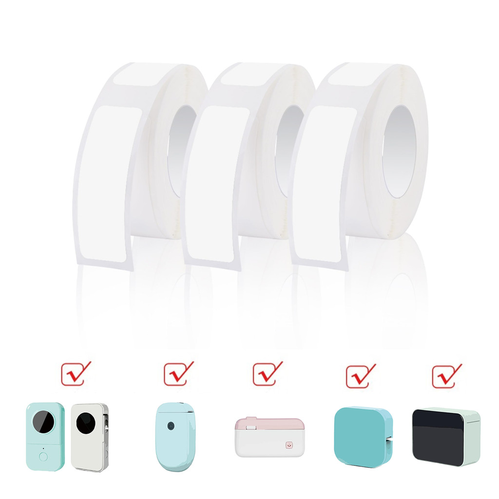 

12x40mm White Intervals Thermal Label Paper Waterproof For D30 Label Printers School Stationary