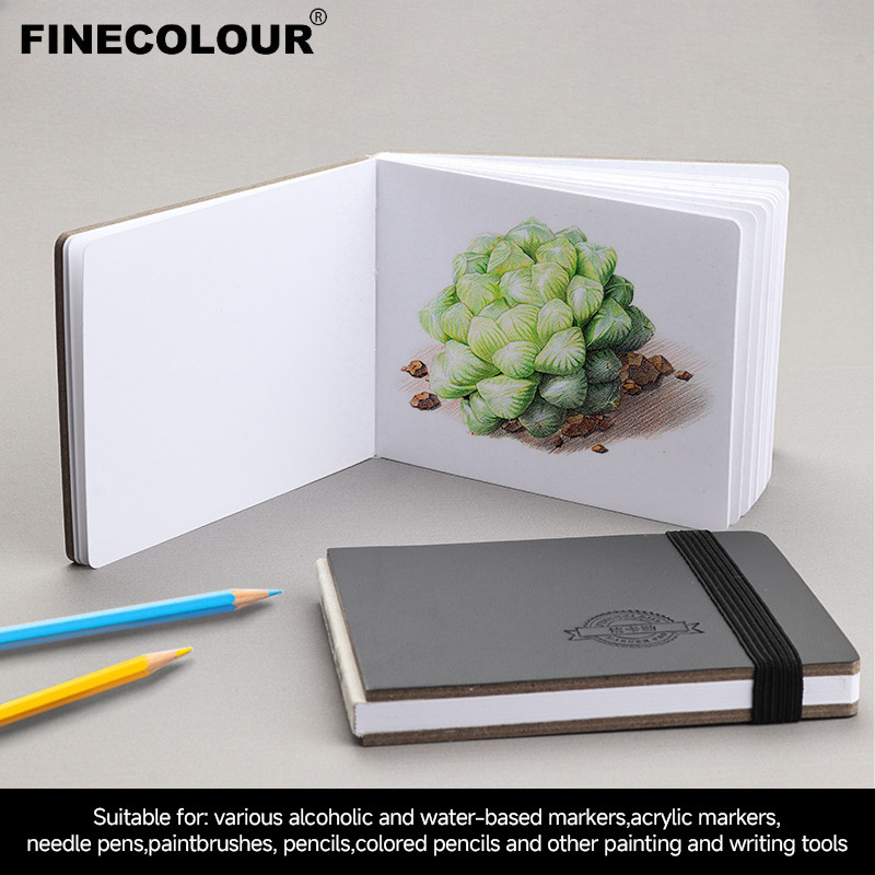 

FINECOLOUR Mini Square Watercolor Paper Pad Marker Book Portable 200g 26 sheets 80*100mm Art Drawing