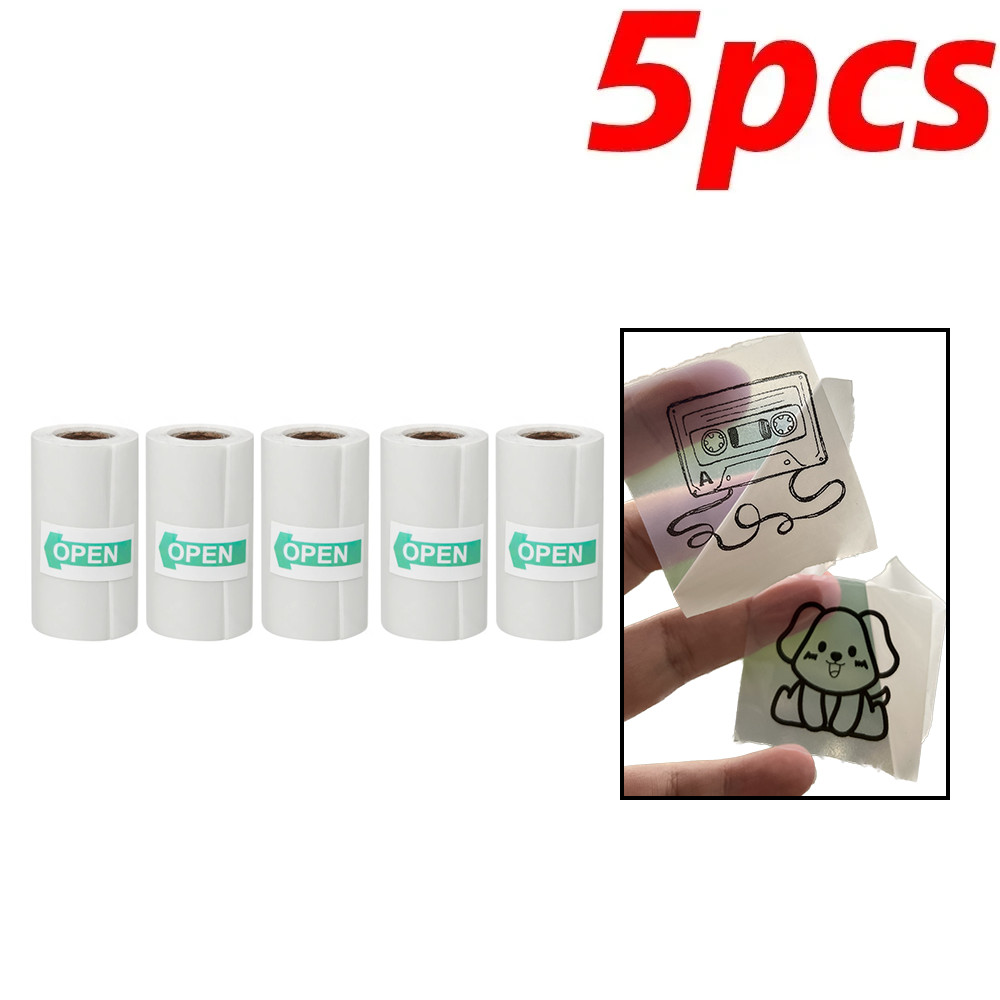 

1/2/3/5PCSMini Printer Paper Transparent Thermal Sticker Paper Self-adhesive Printer Paper Printer