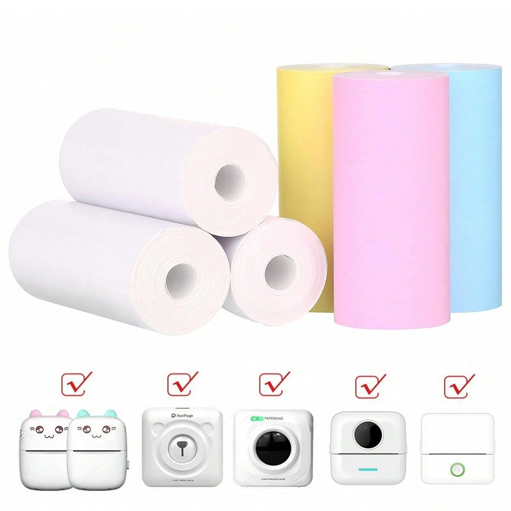 

3Rolls 57x30mm Thermal Printing Paper,Thermal Receipt Paper,Pocket Printers Camera Printing Photo