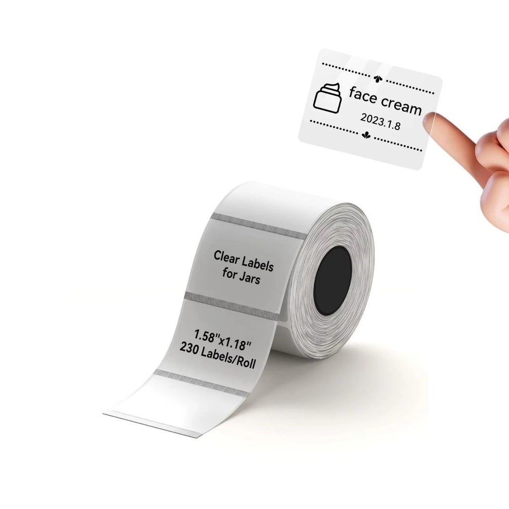 

Transparent & Colored Clear Labels - Waterproof Adhesive Stickers for Shipping, Retail,