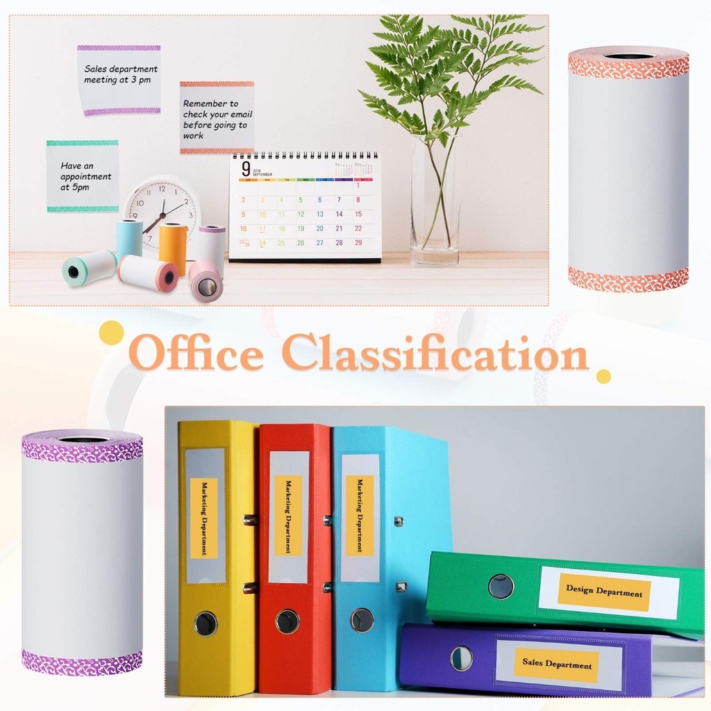 

57x30mm White Non-Adhesive Border Paper 3-Color Pack Multi-Color Refill Rolls for Kids Camera