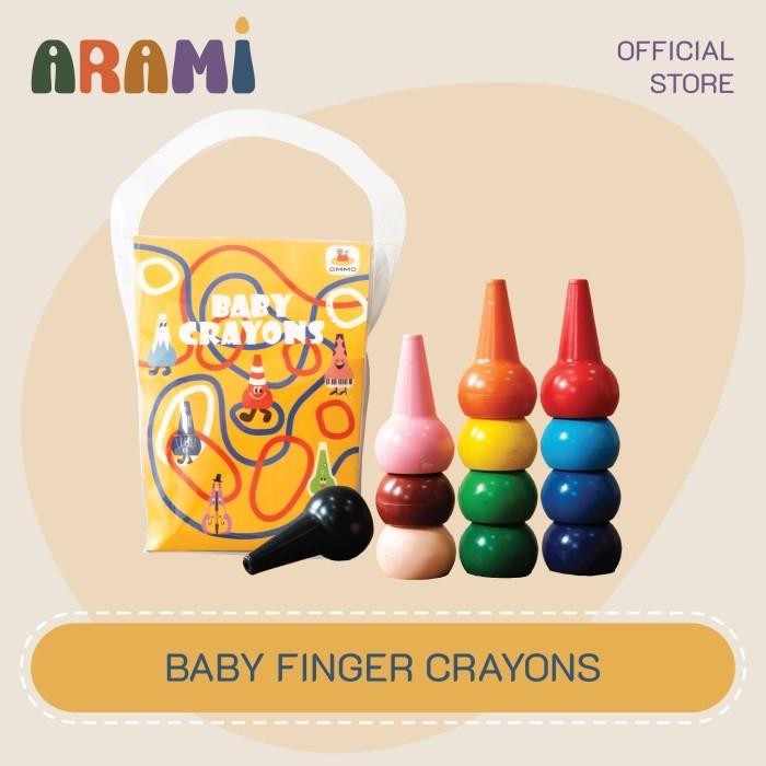 

Ommo Finger Crayons For Toddler 12 Colors Krayon Jari Untuk Bayi