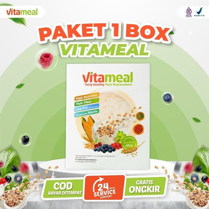

Paket 1 Box Vitameal- Sereal Multigrain Vitameal untuk Badan Kaya Nutrisi dan Rendah Gula Meal