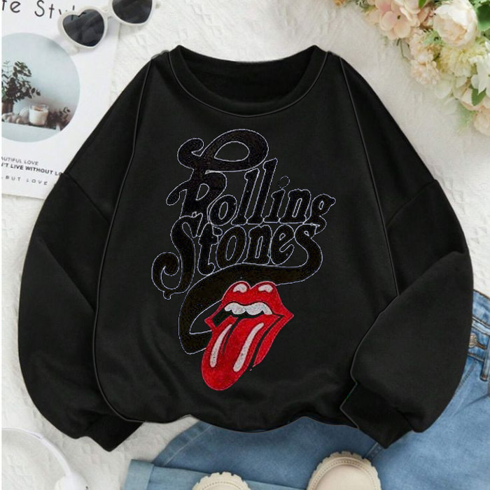 Jaket Sweater Rolling StonesFilm Animasi Kartun Super Hero S4 Crewneck Sablon Yang menyatu dengan ka