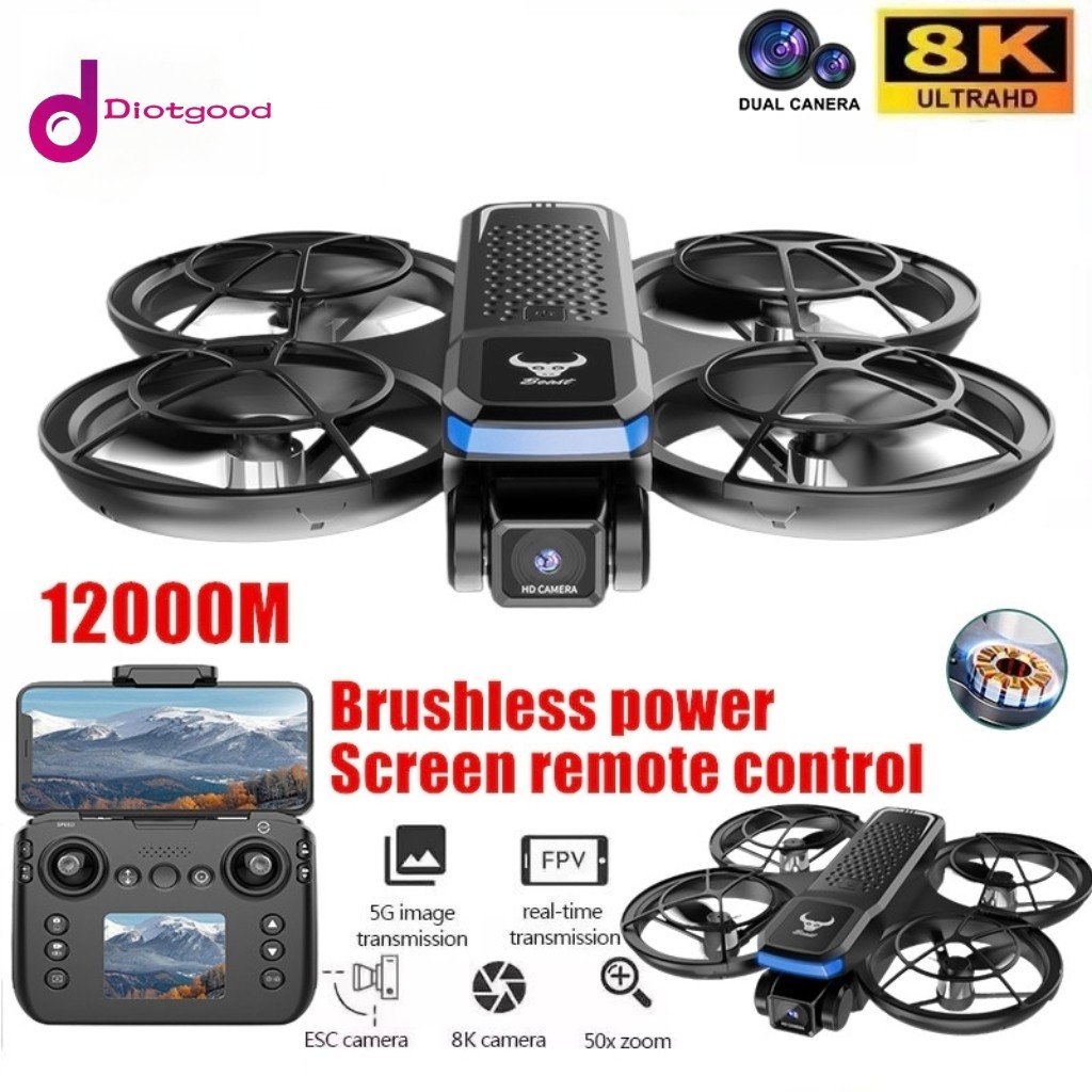 IMPORT SG800 Pro Drone with Screen Remote Control 8K Professional HD Dual Camera Brushless Motor