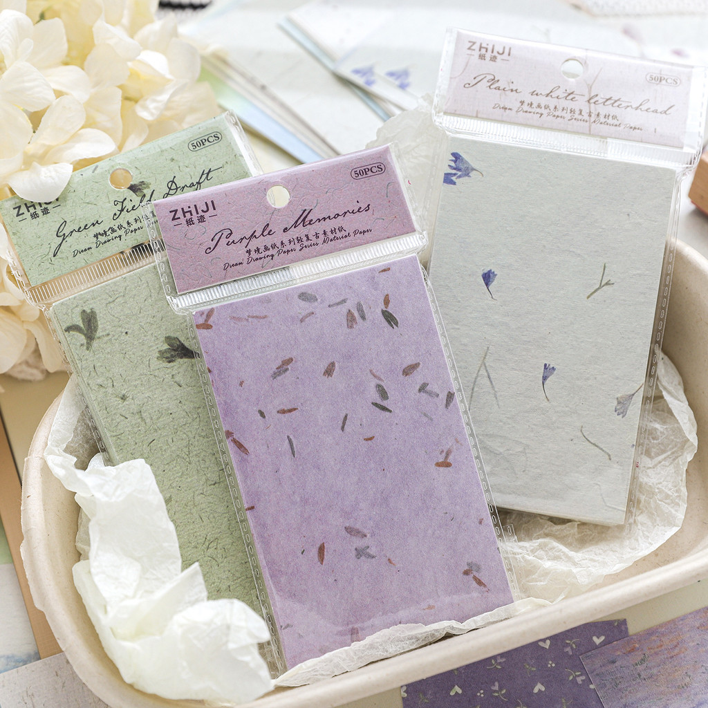 

50pcs/lot Memo Pads Material Paper Dreamland paper Junk Journal diary Scrapbooking Cards Background