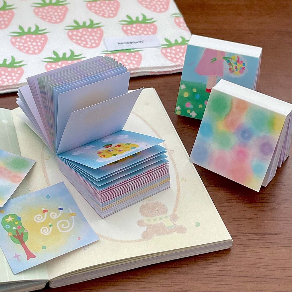 

5x5cm Mini Square Memo Pads INS Style Notepad Non-Adhesive Writable Paper for Scrapbook&Journaling
