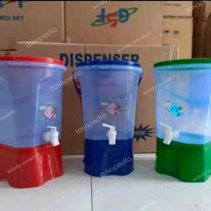 tempat air minum kran plastik /dispenser air murah 9 liter