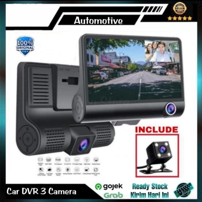 Triple Camera CCTV DVR Mobil 3 Lensa Car Dashcam Full HD 3in1 Parkir