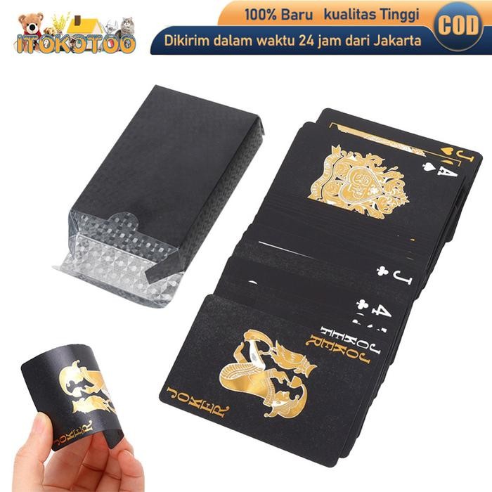 Kartu Poker Premium Kartu Remi Plastik Gold Playing Card Plastic Poker Kode 1470