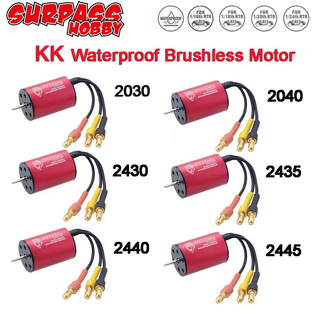 SURPASS HOBBY KK Waterproof 2030 2040 2430 2435 2440 2445 Brushless Motor for Wtloys 1/12 1/14 1/16