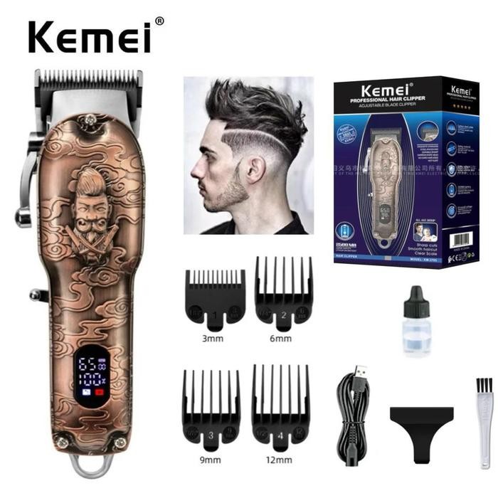 Alat Cukur Rambut Kemei Km-3705 Hair Clipper Digital Rpm Metal Km 3705