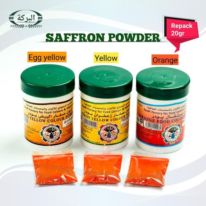 

New Bubuk saffron/safron/zafaron repack 20 gr - pewarna alami makanan