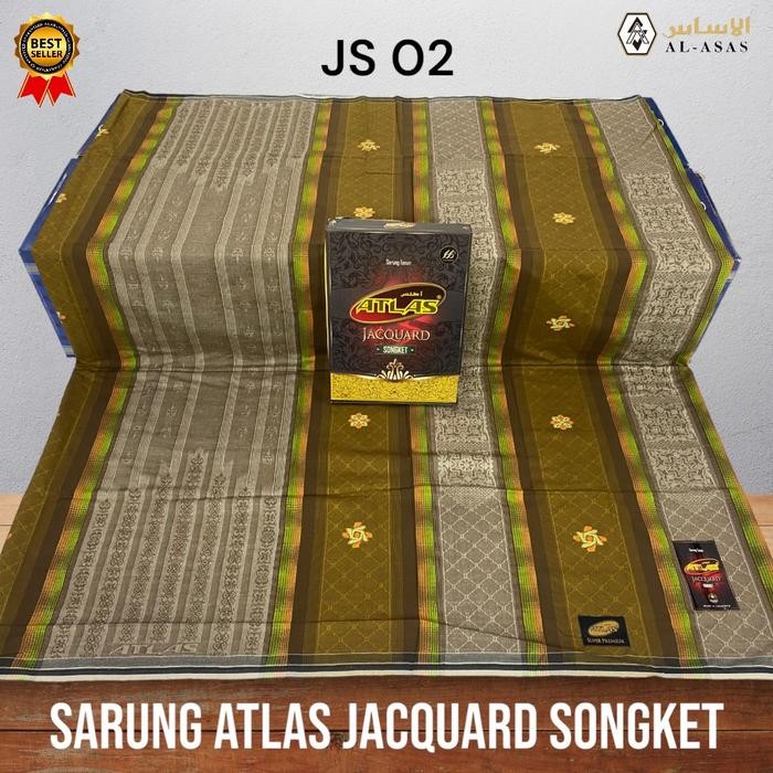 (Allthebest) AL ASAS Sarung ATLAS JAQUARD SONGKET GOLD