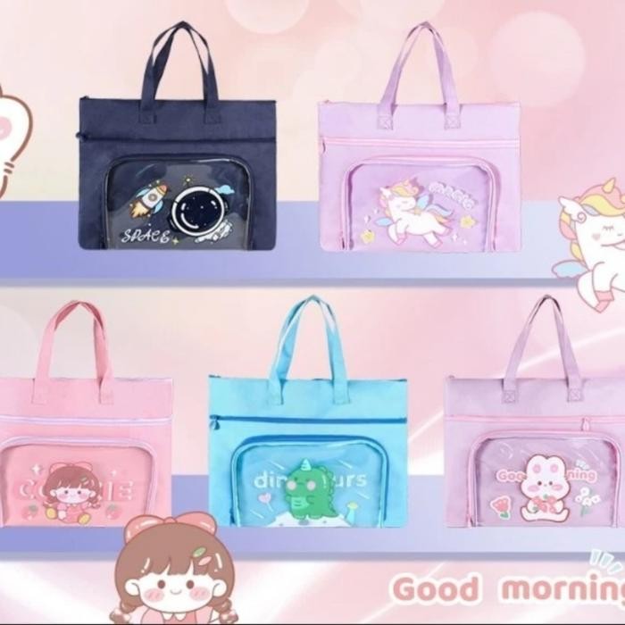

SIAPKIRIM tas kursus anak tote bag,folder bag,tas folder dokumen anak READY STOCK