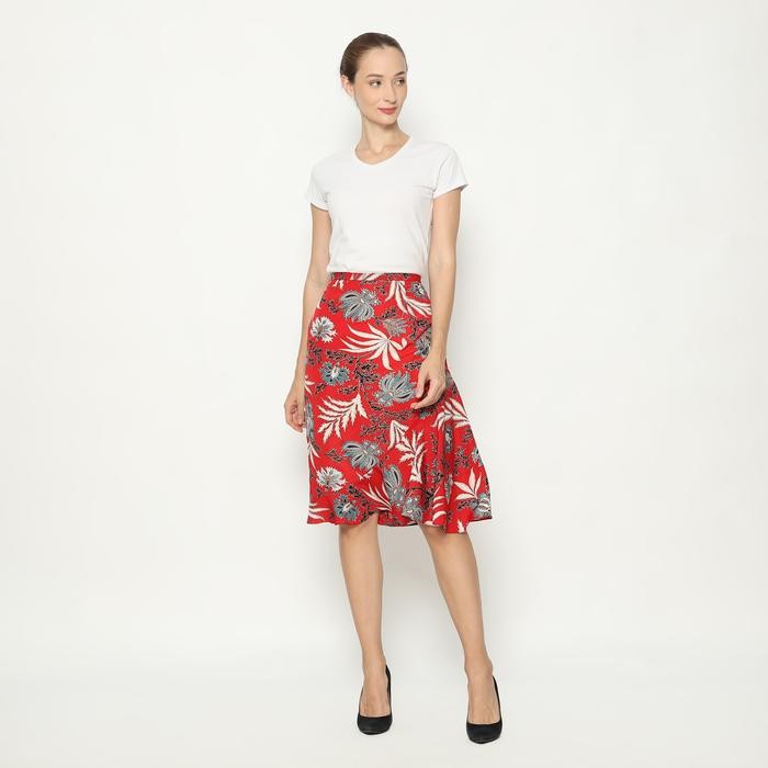 SIAPKIRIM Lyne Halim Skirt Batik Suplir, Merah 3267 READY STOCK