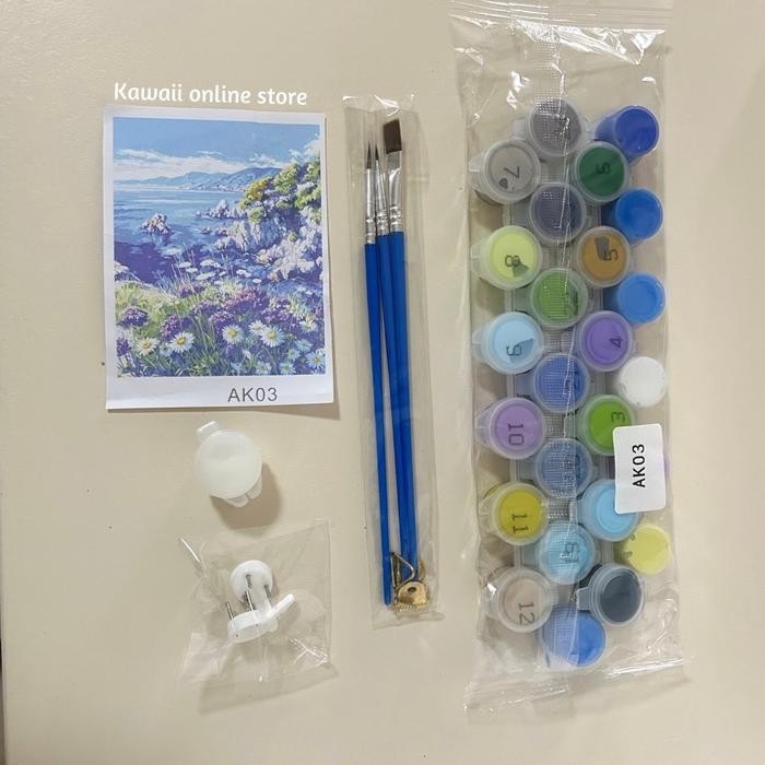 

FRAMED Paint BY Number Aesthetic DIY Painting Kit Kanvas Lukisan 30x40cm termasuk bingkai kayu