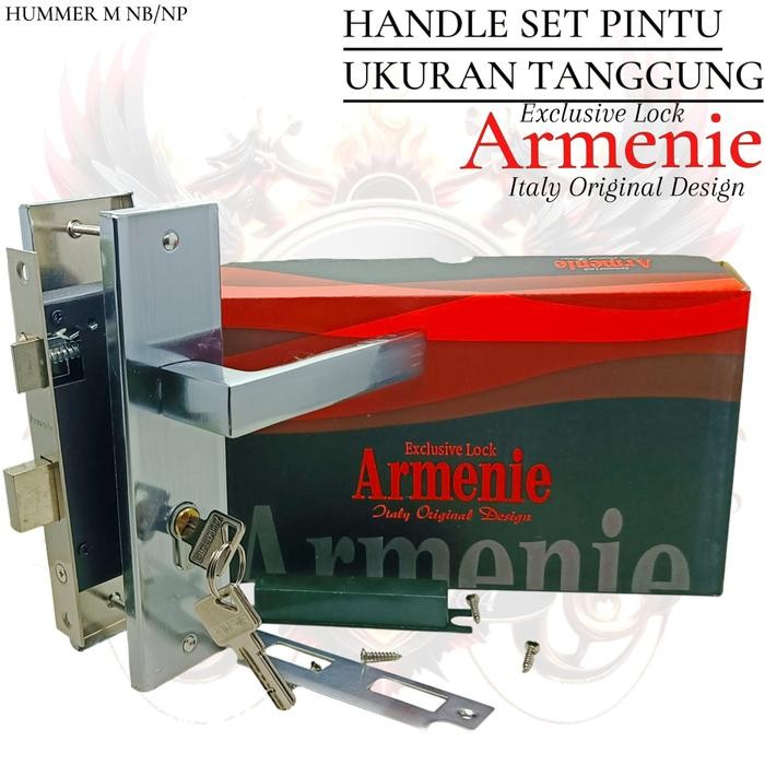 Kunci Pintu Tanggung Armenie Gagang Kotak Chrome Handle Pintu Set Lengkap 1 Set