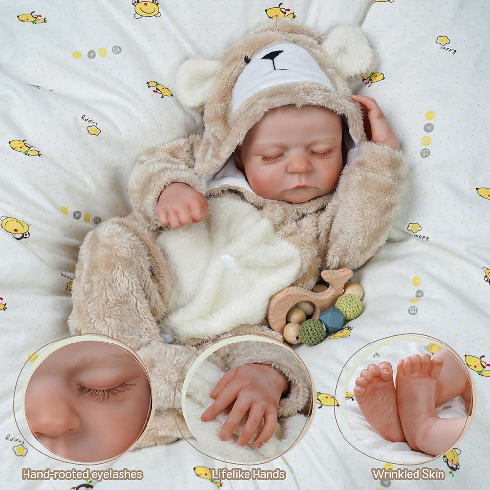 48Cm Reborn Baby Dolls Realistic Full Body Silicone Alive Sleeping Doll Like Real Already Finished