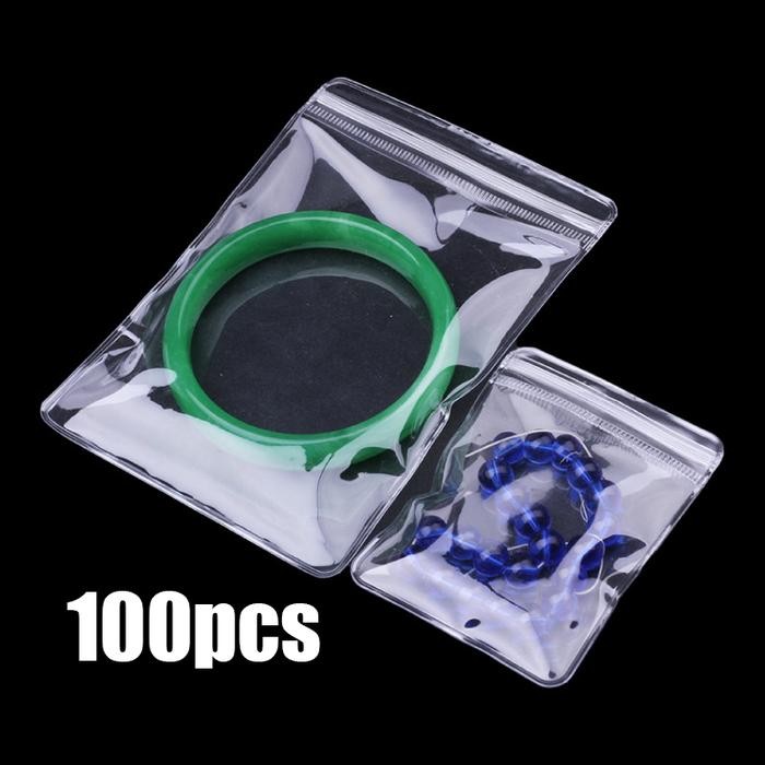 100pcs Plastik Klip Mika Klip Plastik Tebal Plastik Bening Klip Plastik Kecil Klip Ukuran 5x7cm