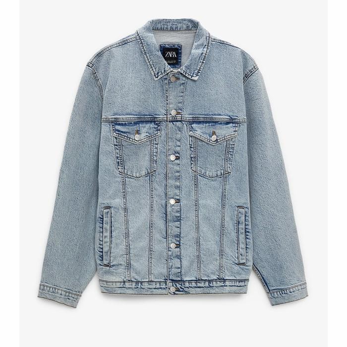 Jaket Denim Zara Basic Original Store Jaket Denim Pria