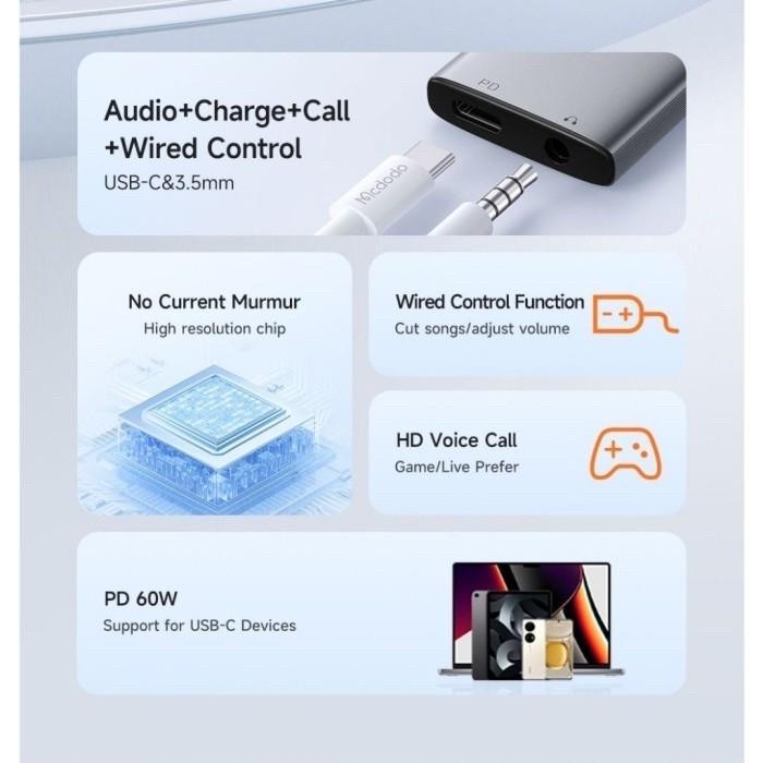 Converter Audio Headset Usb Type C to Jack 3.5mm Mcdodo CA-7540