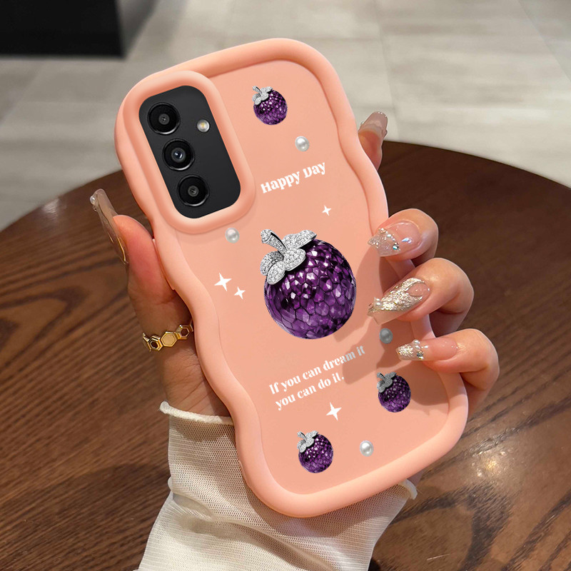 Casing HP Untuk Samsung A24 Case Batu permata ungu Softcase Scrub silikon Cesing Kesing Macaron baru