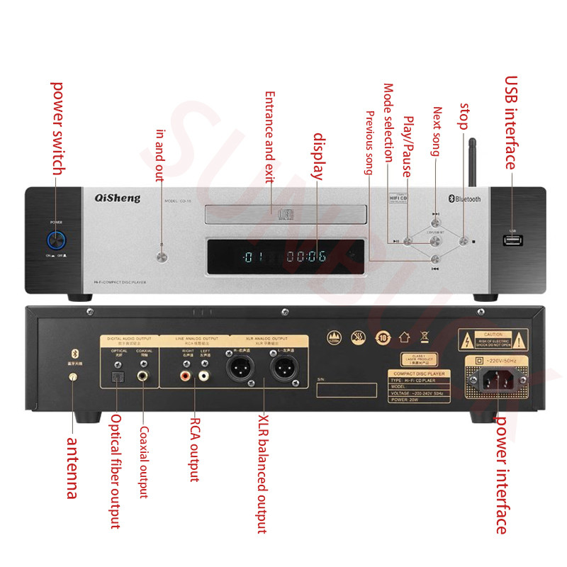 sunbuck SD08 Pure CD Player Home HIFI High Fidelity Turntable CD player Audio