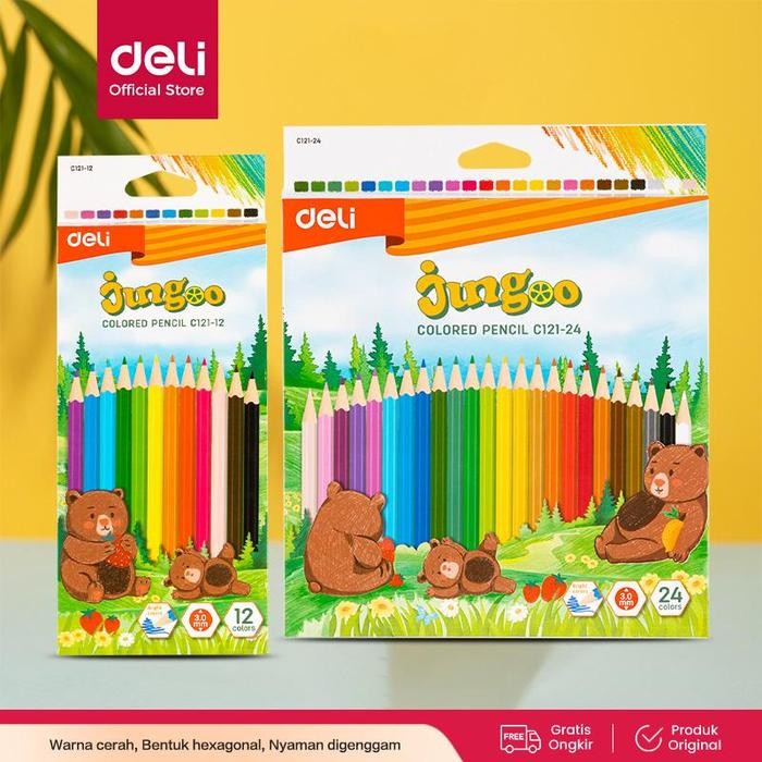 

[SPECIAL 7.7] Deli Colored Pencil / Pensil Warna Lucu Pewarnaan Cerah EC121-XX sekolah stationery