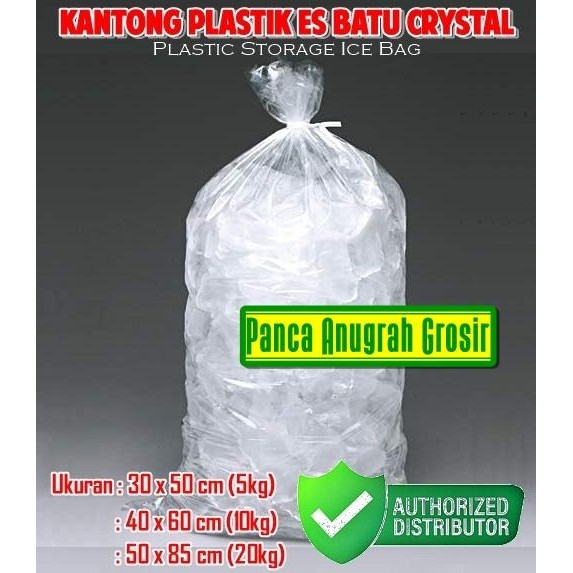 Kantong Plastik Es Batu Kristal Ukuran 5kg / Plastik Packing Es Batu Crystal Kode 286