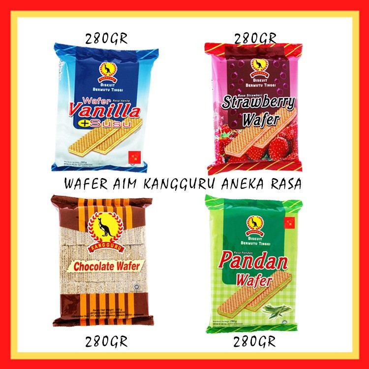 

WAFER KANGGURU 280gr AL varian coklat.stra