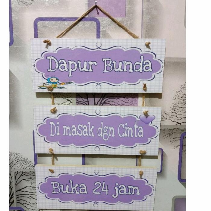 walldecor pajangan dapur ungu