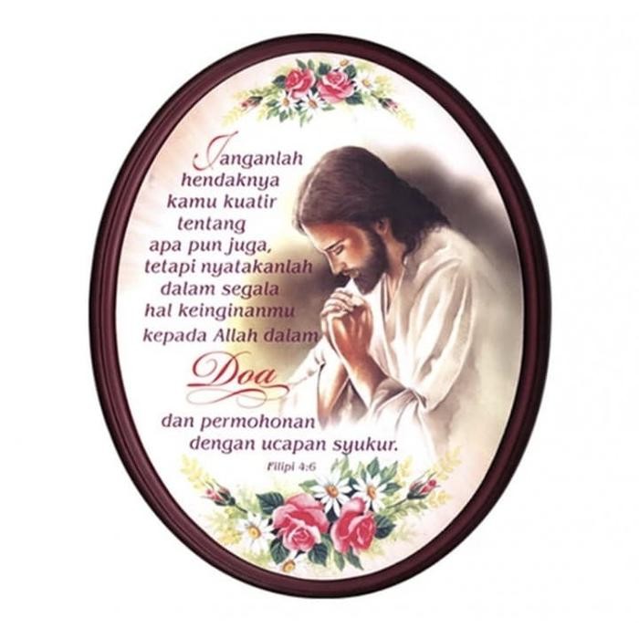 Hiasan pajangan Dekorasi Dinding Oval Rohani Kristen Rumah Doa
