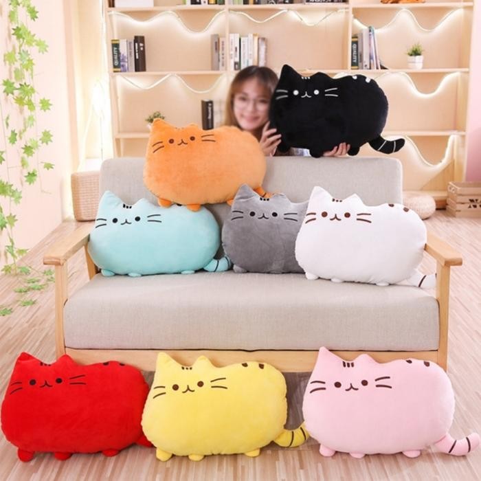 Bantal Kucing Pusheen Ukuran XL Besar Soft Halus Boneka Bantal Kucing