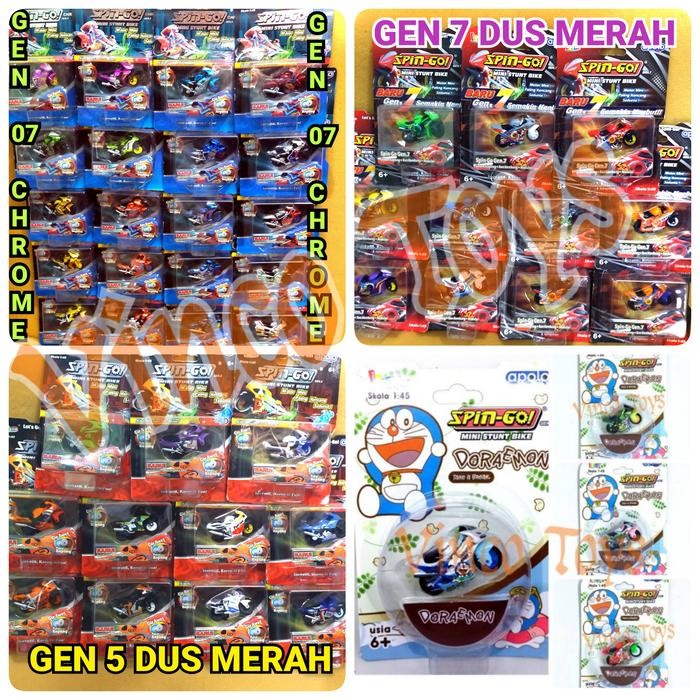 Motor Balap mini SPIN GO gen 5 gen 7 chrome doraemon motor balap kecil