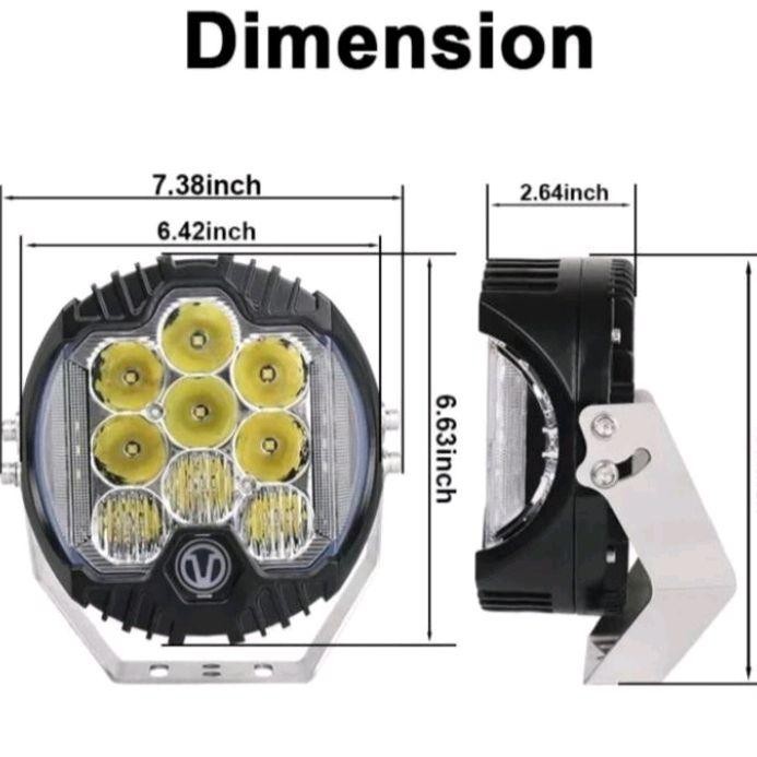 Lampu Sorot 7 Inch Replika Baja Design Lampu Tembak Bumper Gratisongkir