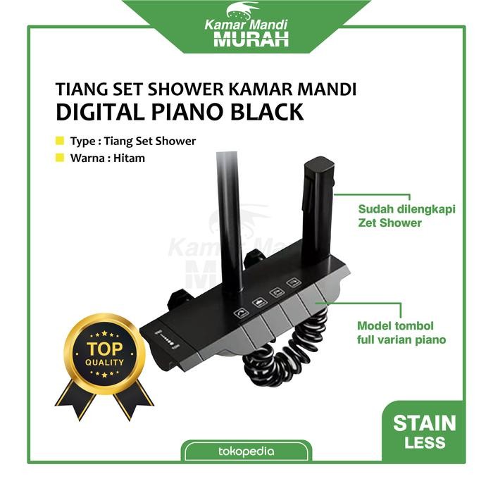 Tiang Set Shower Hitam/Set Shower/Shower Colom Piano/Shower Tiang Set Panas Dingin Hitam/Shower Set