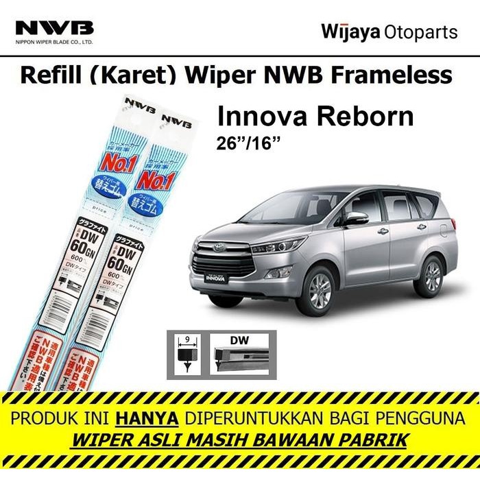Rill Karet Wiper Innova Reborn NWB Japan ukuran 26"&16"