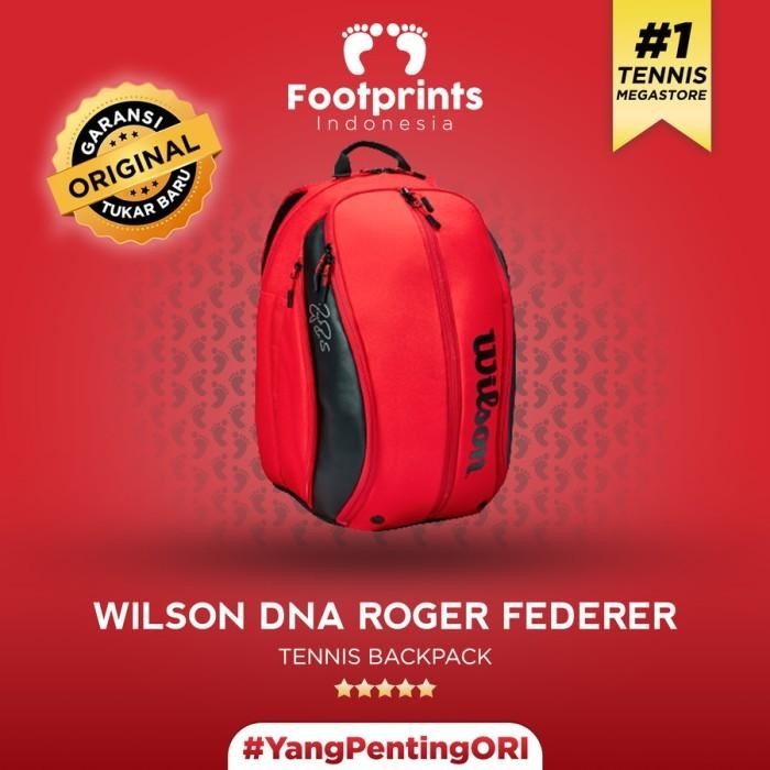 Tas Tenis Wilson Roger Federer DNA 12 Pack Black Red Tennis Raket Bag best seller