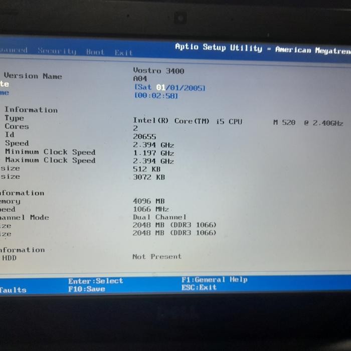 Jual dell vostro 3400 intel core i5