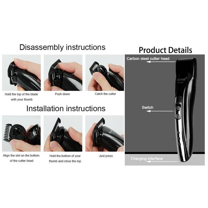 Clipper Kemei Km-1407 Alat Mesin Cukur Rambut Kumis Jenggot Km1407