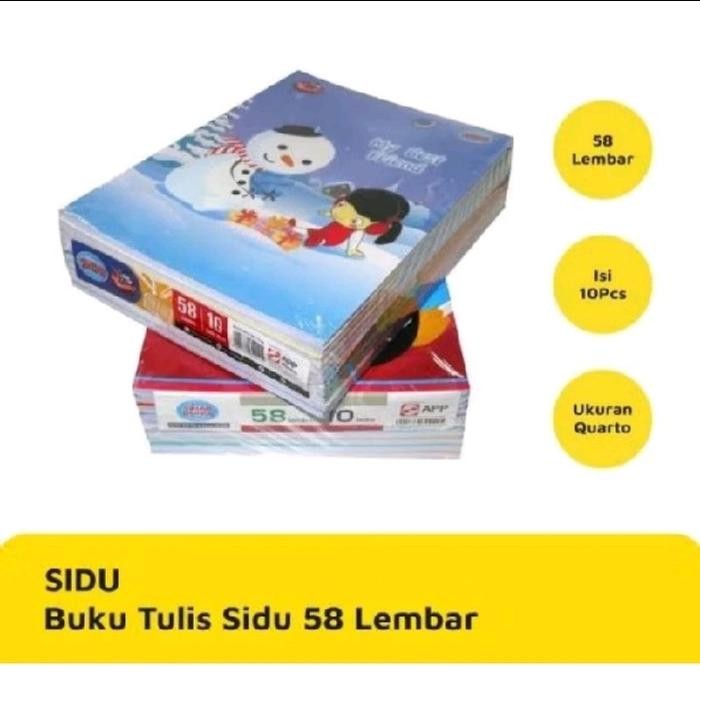 

1 Pack(10 Buku)Buku Sidu/Sinar Dunia Isi 58 Lembar Buku Tulis Putih Paper Stationery