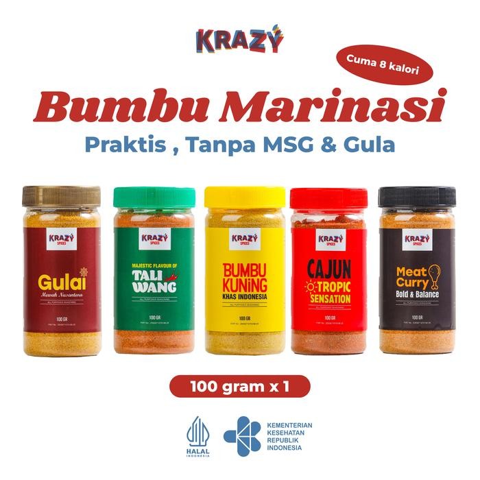 

SIAPKIRIM Krazy Bumbu Marinasi Dry Rub 100g Spice Masak Instan Daging Rendah Kal Serba Guna Non Msg
