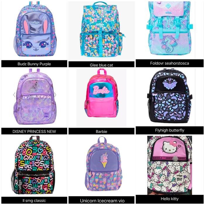 SMIGGLE BACKPACK BARBII, SEAHORSE, I LOVE SMIGGLE/ TAS RANSEL ANAK