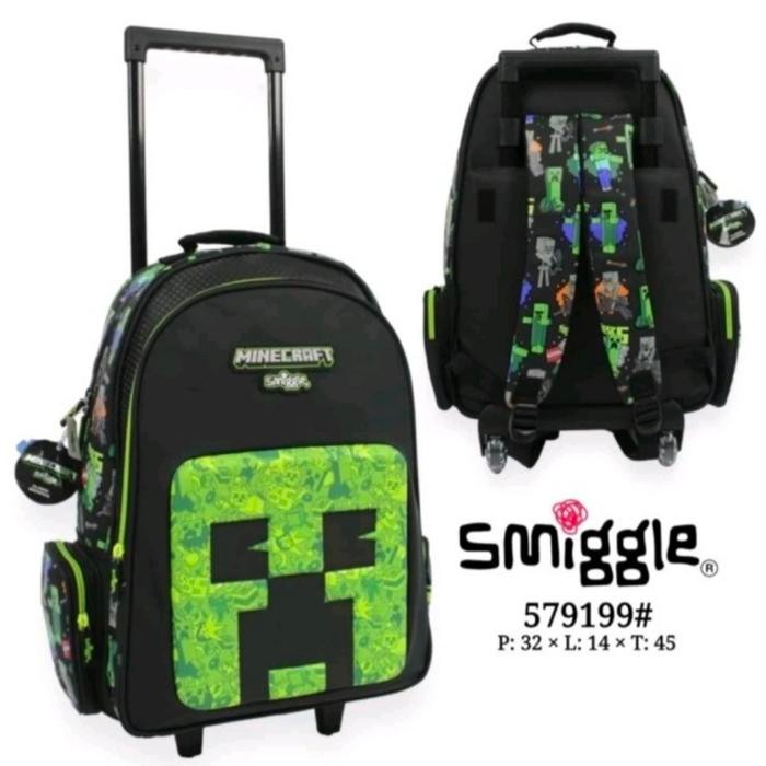 TAS SMIGGLE MINECRAFT TROLLEY BACKPACK/ TAS KOPER ANAK/ TAS SEKOLAH SD