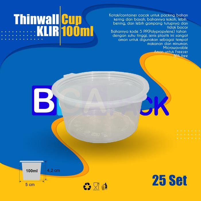 Thinwall KLIR CUP 100ml - 100 ml mini - Cup Merpati Klir isi 25 set